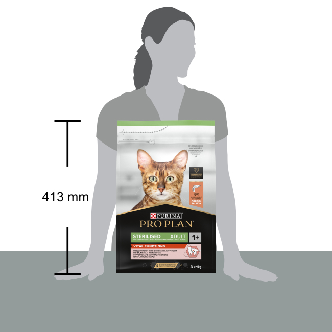 PRO PLAN® Sterilised VITAL FUNCTIONS для стерилизованных кошек для поддержания функций почек, мозга и иммунитета с лососем
