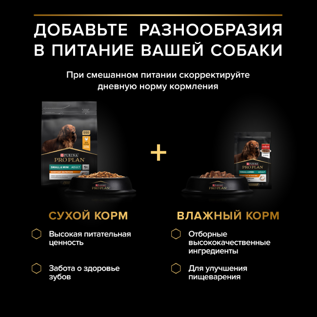 PRO PLAN® для взрослых собак мелких и карликовых пород, с говядиной в соусе