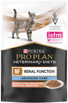 Влажный корм для кошек диетический PRO PLAN® VETERINARY DIETS NF Renal Function для поддержания функции почек при хронической почечной недостаточности, с лососем, 85 г