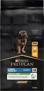 PRO PLAN® HEALTHY START для щенков крупных пород с мощным телосложением, с высоким содержанием курицы