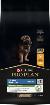 PRO PLAN® HEALTHY START для щенков крупных пород с мощным телосложением, с высоким содержанием курицы